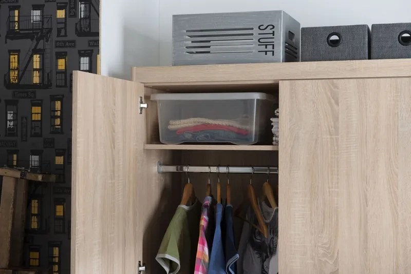 Šatníková skriňa Mega 140, dub sonoma