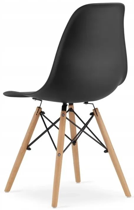 Jedálenská zostava TODI 80cm okrúhly stolový set biely + 4 stoličky OSAKA čierne Farba: Hnedá