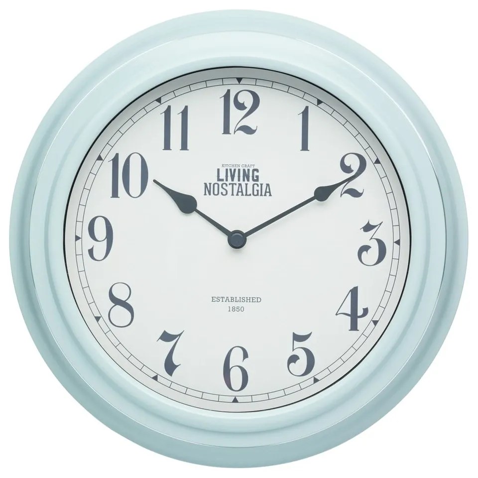 Modré nástenné hodiny Kitchen Craft Living Nostalgia Blue, ⌀ 25,5 cm