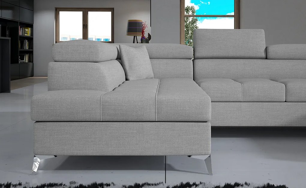 Rohová sedačka U s rozkladom a úložným priestorom Enrico U L - cappuccino / tmavohnedá