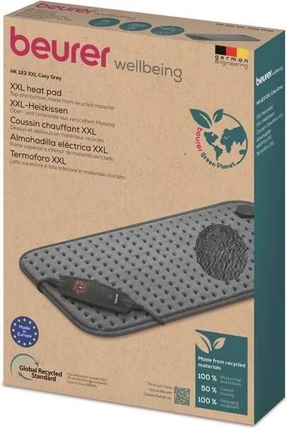 Beurer HK 123 Cosy Grey Green Vyhrievacia deka 60 x 30 cm, 6 stupňov teploty