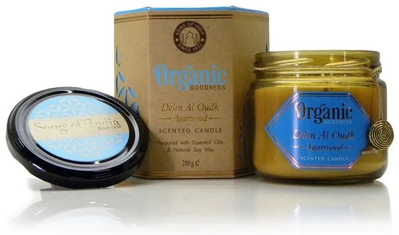 Prírodná vonná sójová sviečka 200g v jantárovom skle, Dehn Al Oudh - Agarwood v jantárovom skle