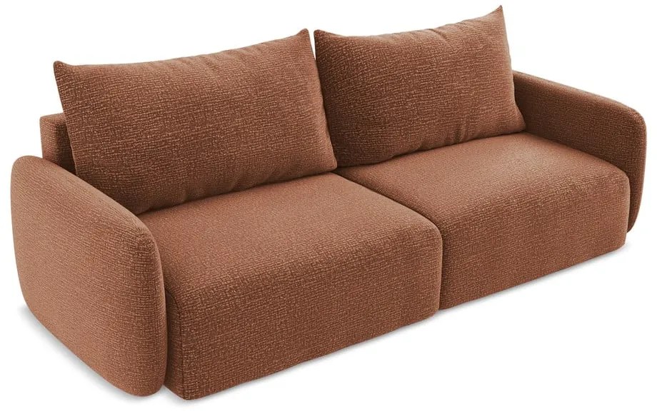 Rozkladacia/s úložným priestorom pohovka v tehlovej farbe 238 cm Kalena – Makamii