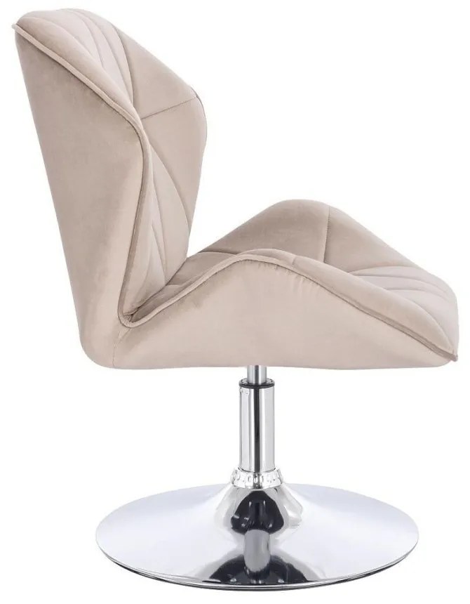 LuxuryForm DESIGN Stolička MILANO MAX VELUR na striebornom tanieri - latte