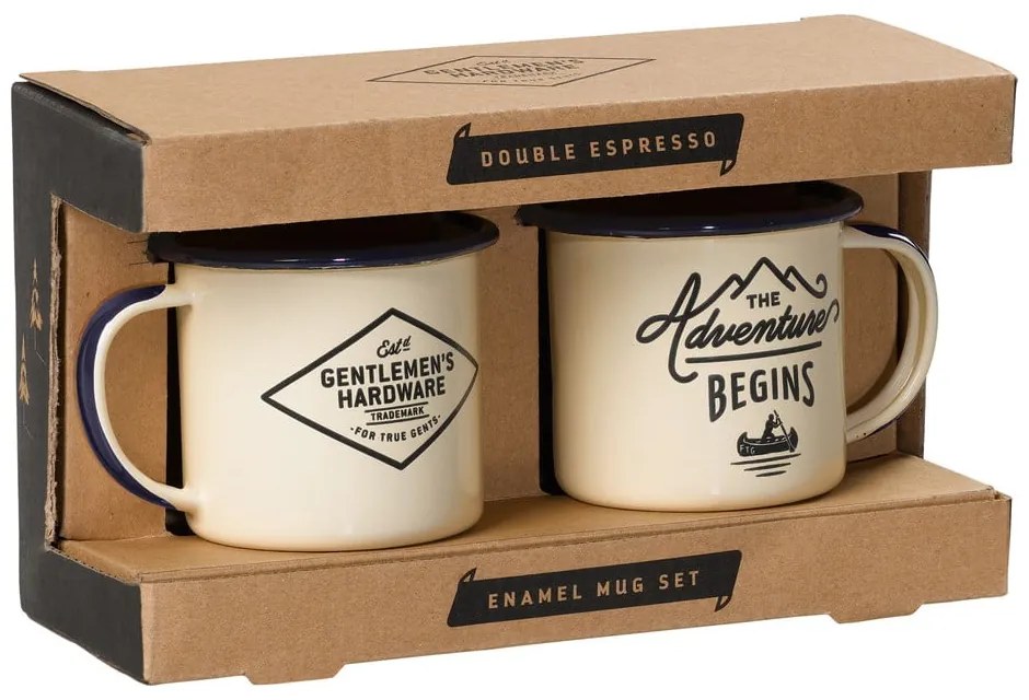 Béžové kovové hrnčeky v súprave 2 ks 150 ml – Gentlemen's Hardware