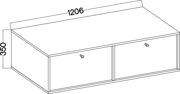 TV stolík závesná Lotina IV 2K - 120 cm - čierny grafit