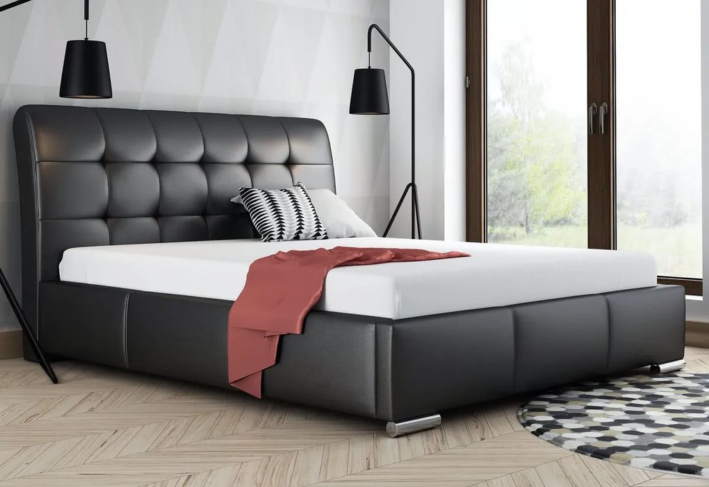 Čalúnená posteľ AMBER + matrac COMFORT, 180x200, madryt 1100