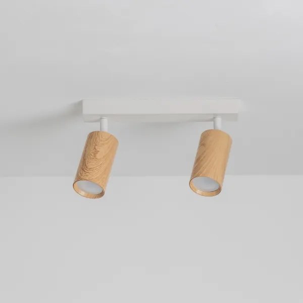 Brilagi - Bodové svietidlo SELE 2xGU10/30W/230V biela/dekor duba