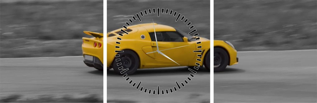 Obraz - Rýchle auto (s hodinami) (90x30 cm)