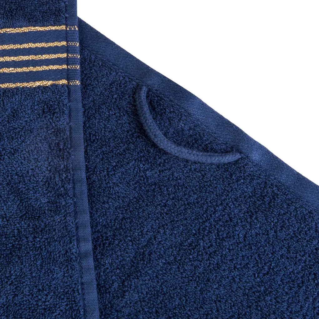 BAVLNENÉ UTERÁKY TIWANO SADA 1 KS 30X50 CM, 1 KS 50X90 CM, 1 KS 70X140 CM TMAVOMODRÁ