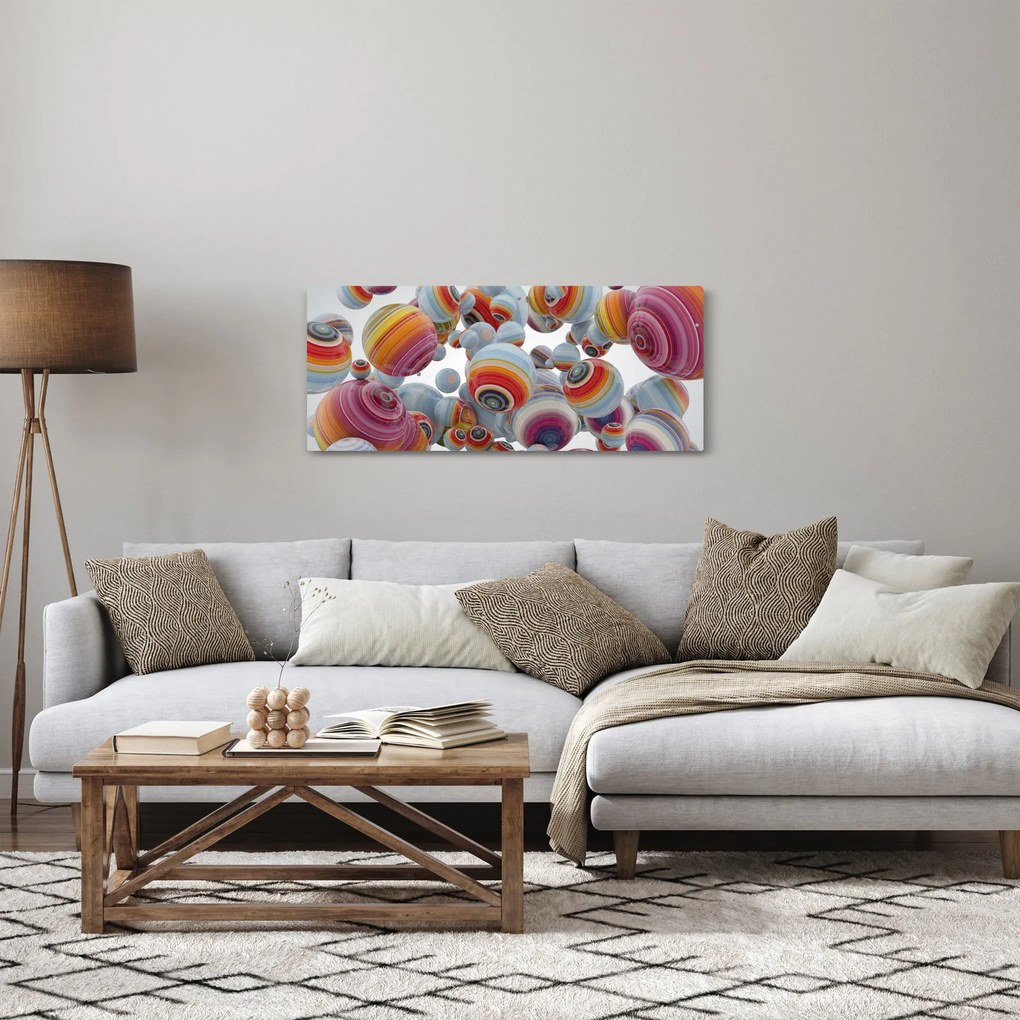 Obraz maľovaných gulí (120x50 cm)