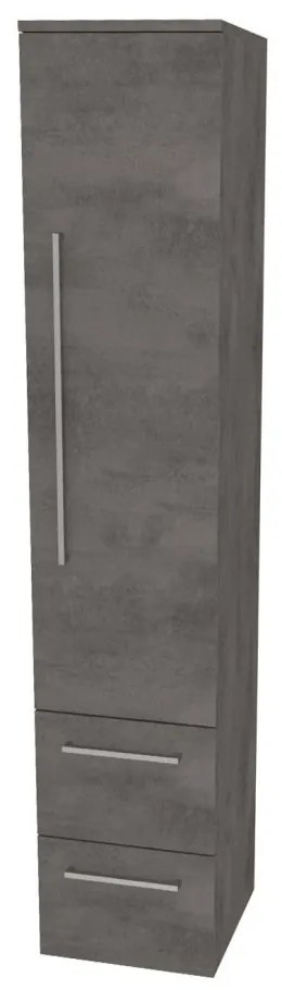 Mereo, Mereo Bino, kúpeľňová skrinka vysoká 163 cm, pravá, Multidecor, Betón tmavosivý, MER-CN698BET2