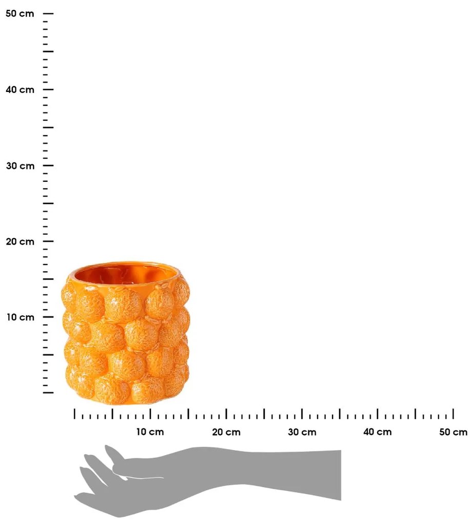 KERAMICKÝ KVETINÁČ ORANGE 15X17 CM ORANŽOVÁ