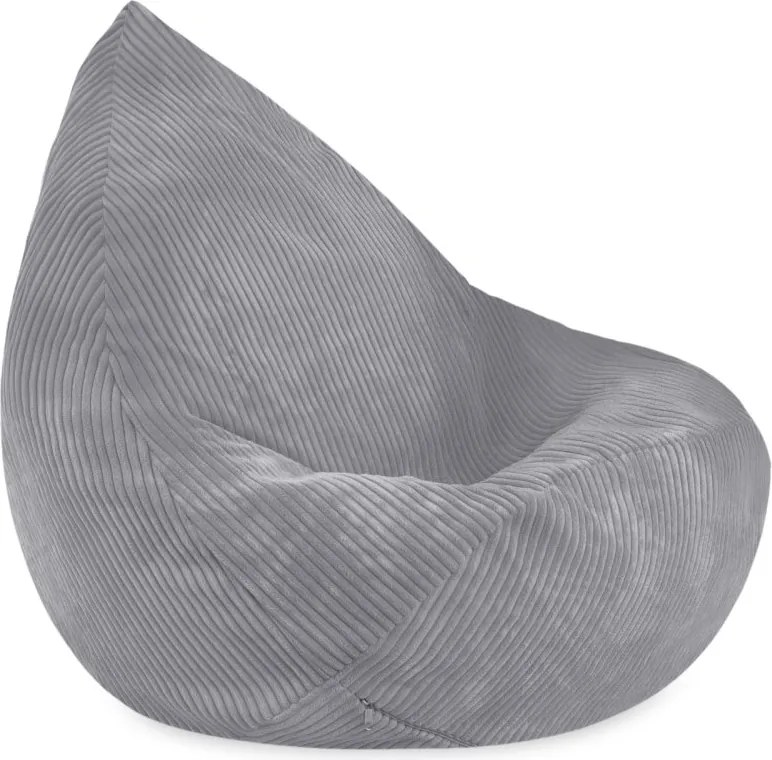 Sedací vak pre deti – sivý, prémiový manšestr