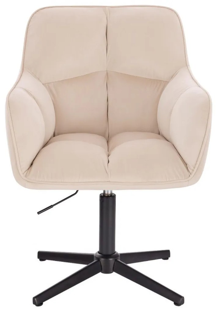 LuxuryForm DESIGN Kreslo AMALFI VELUR na čiernom kríži - krémové