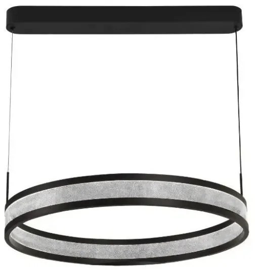 LED Stmievateľný luster na lanku LED/45W/230V čierna + diaľkové ovládanie