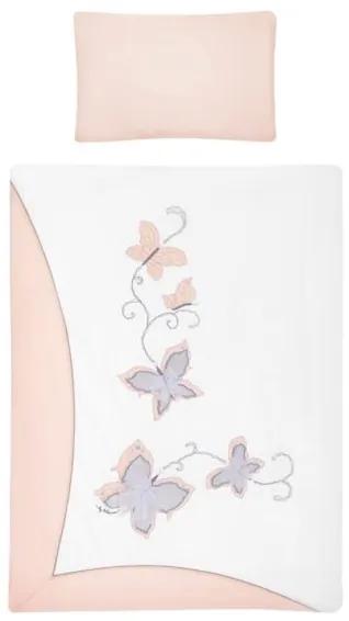 BELISIMA 6-dielne posteľné obliečky Belisima Butterfly 100/135 ružové