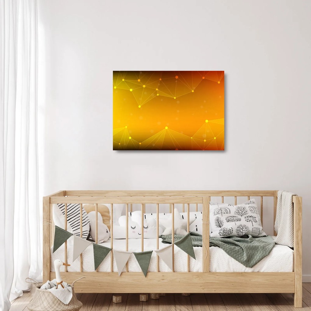 Abstraktný žltý sklenený obraz (70x50 cm)