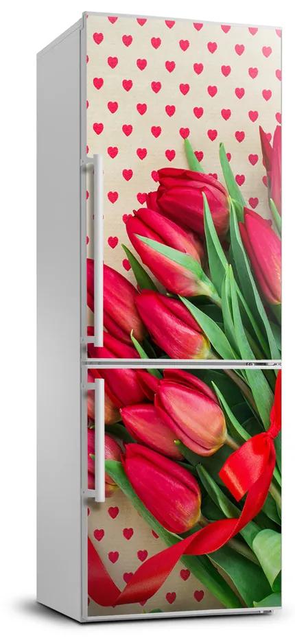 Foto nálepka na chladničku Červené tulipány FridgeStick-70x190-f-104956051