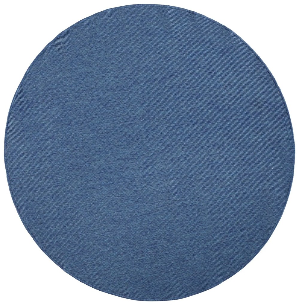 Hanse Home, DOPREDAJ: 200x200 (priemer) kruh cm Kusový koberec Twin-Wendeteppiche 103100 blue cream kruh - na von aj na doma, 200x200 (priemer) kruh, modrá, chodba / predsieň