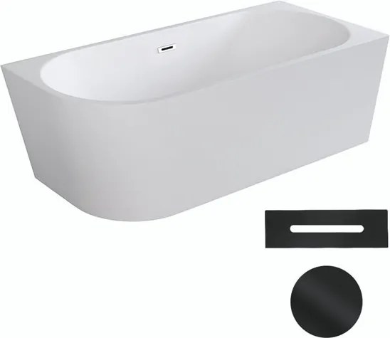 Besco Akrylátová voľne stojaca rohová vaňa Zoya 150x75 (170x80) biela BESCO-Typ výpuste: Click-Clack s prepadom, zlatá, BESCO-Rozmery: 150x75, BESCO-…