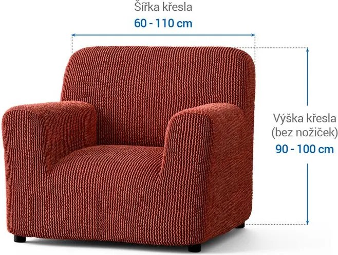 Bielastické poťahy COSTINA medená kreslo (š. 60 - 110 cm)