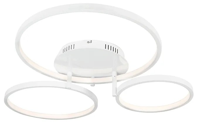 Moderné stropné svietidlo biele vrátane LED a stmievača - Rondas