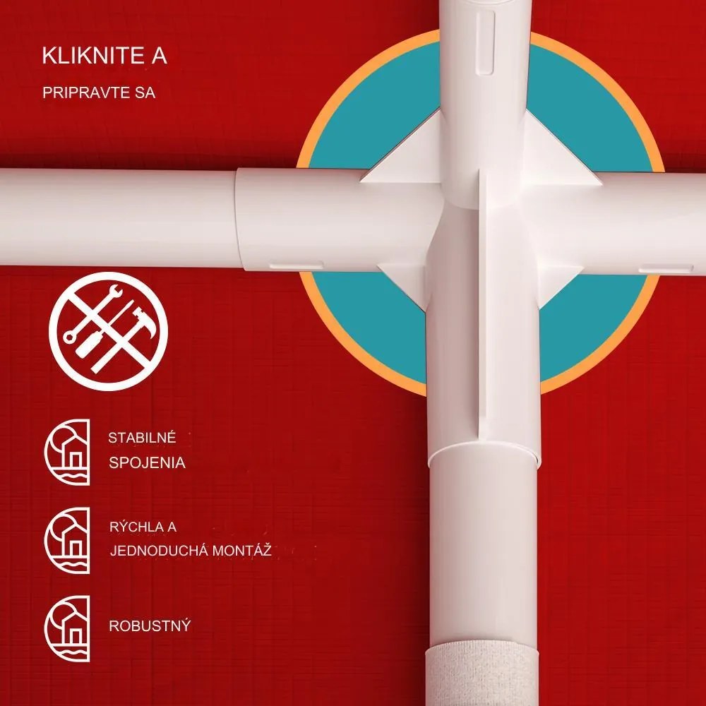 InternetovaZahrada Párty stan Rimini 3x6 m - bočné steny + oblúkové okná - červená