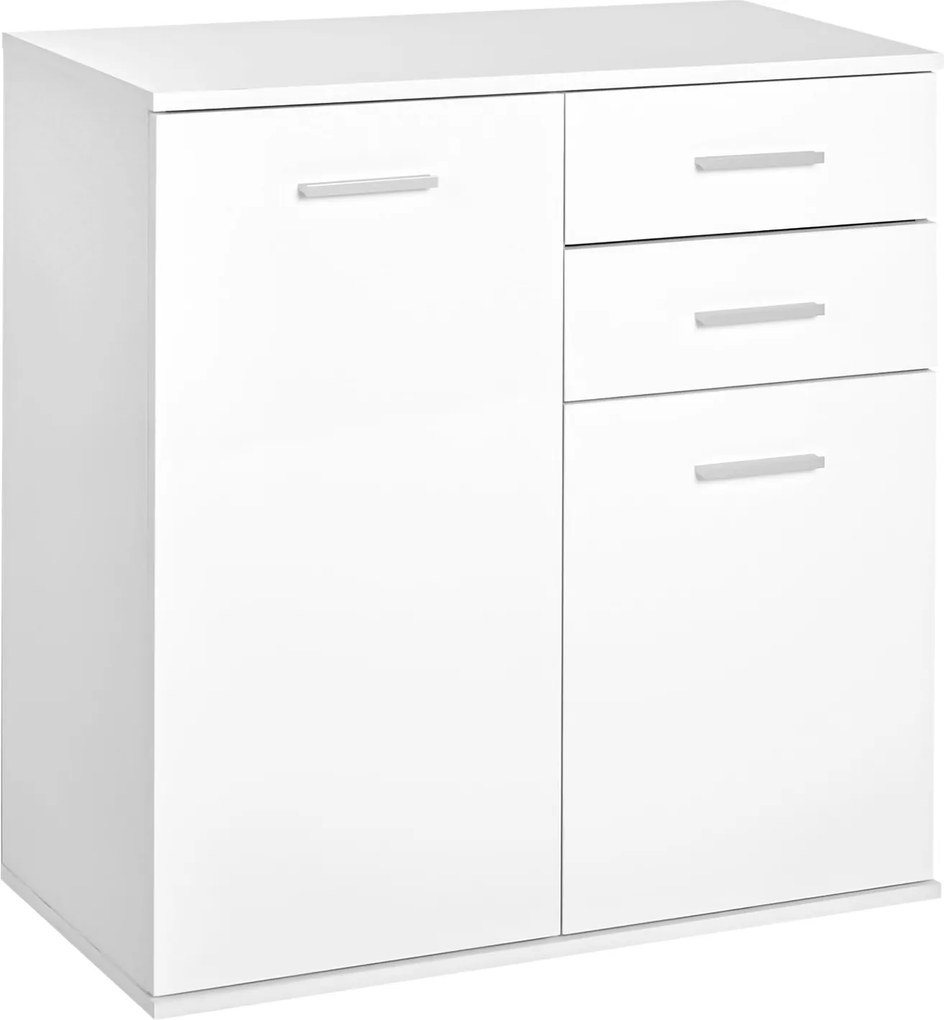 HOMCOM Kabinet Konzolový Bočný Taktový Úložný Kabinet do Jedálne a Obývačky s Dverami a Šuplíkmi 71x35x76cm | Aosom