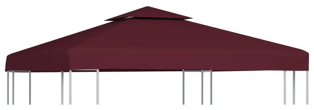 vidaXL Dvojitá strieška na altánok 310 g/m², 3x3 m, bordová