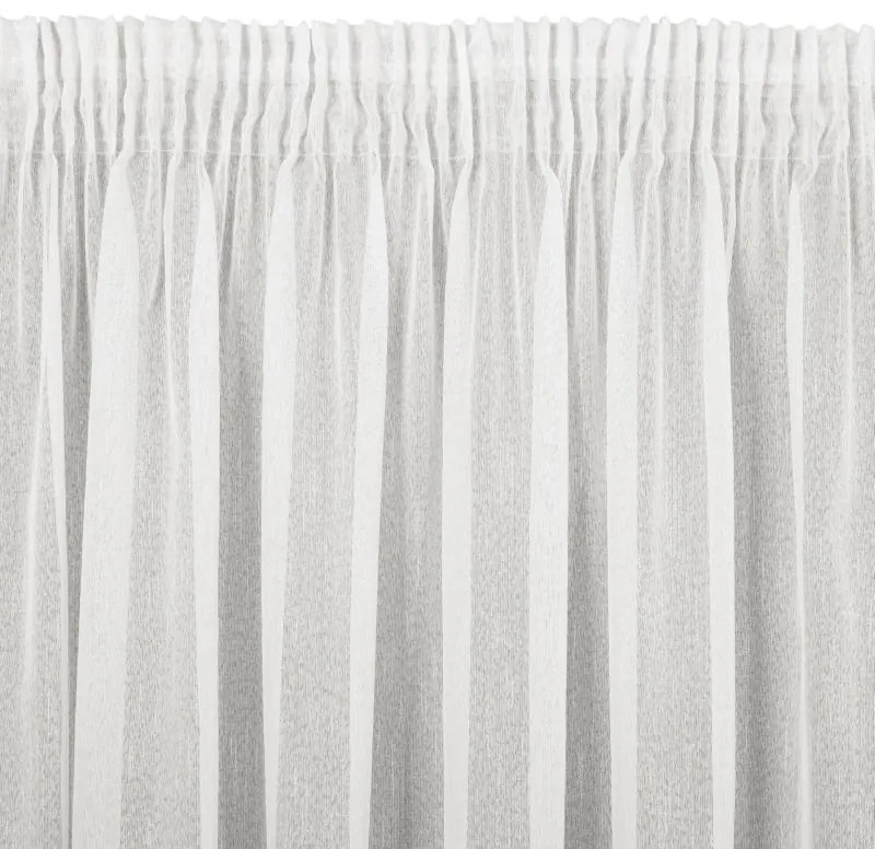 Biela záclona LILIAN na páske s dažďovým efektom, polopriehľadná 300X145 cm