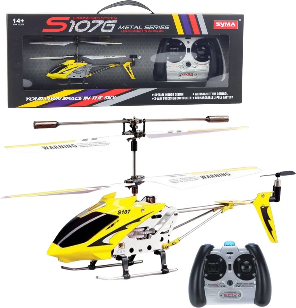 LEAN Toys Diaľkovo ovládaná RC helikoptéra s gyroskopom Syma S107G Yellow
