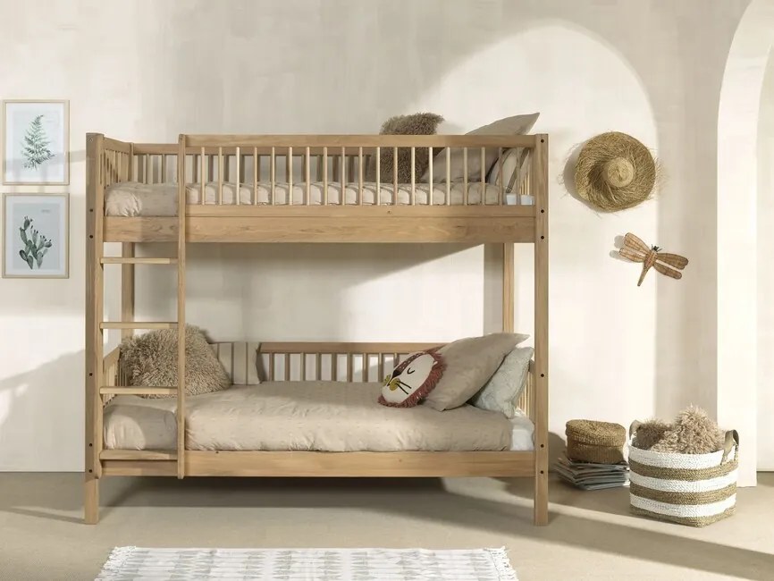 Dubová poschodová posteľ z masívu Forrest 90x200 cm