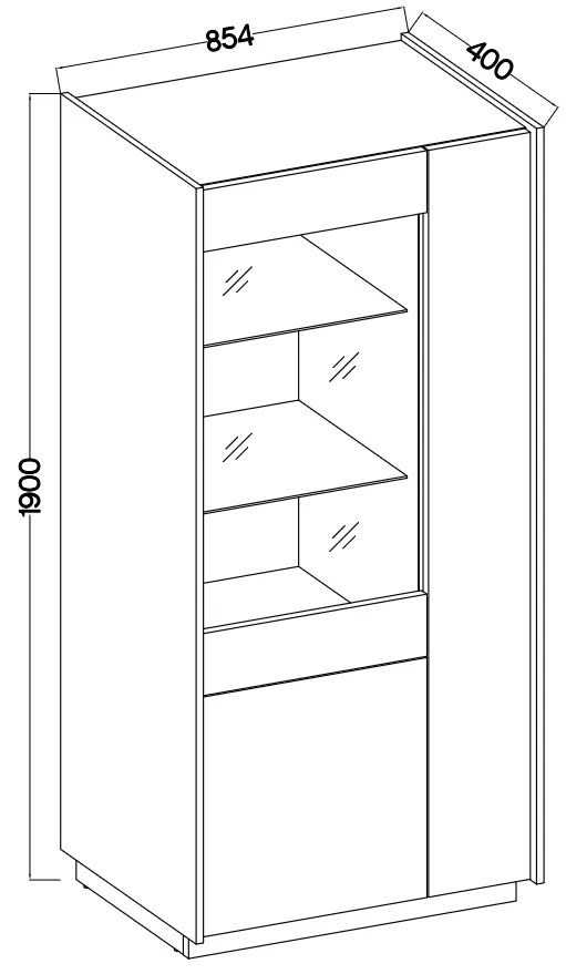Vitrína Kabal I (béžová + orech tmavý). Vlastná spoľahlivá doprava až k Vám domov. 1097579