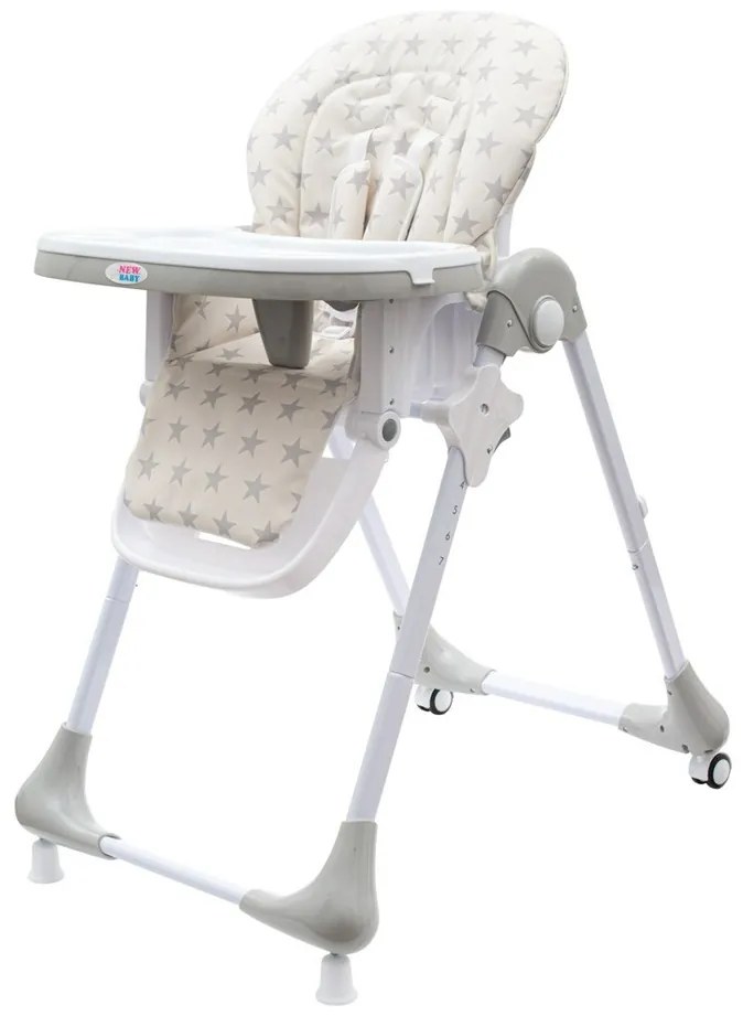 Jedálenská stolička NEW BABY Gray Star - ekokoža