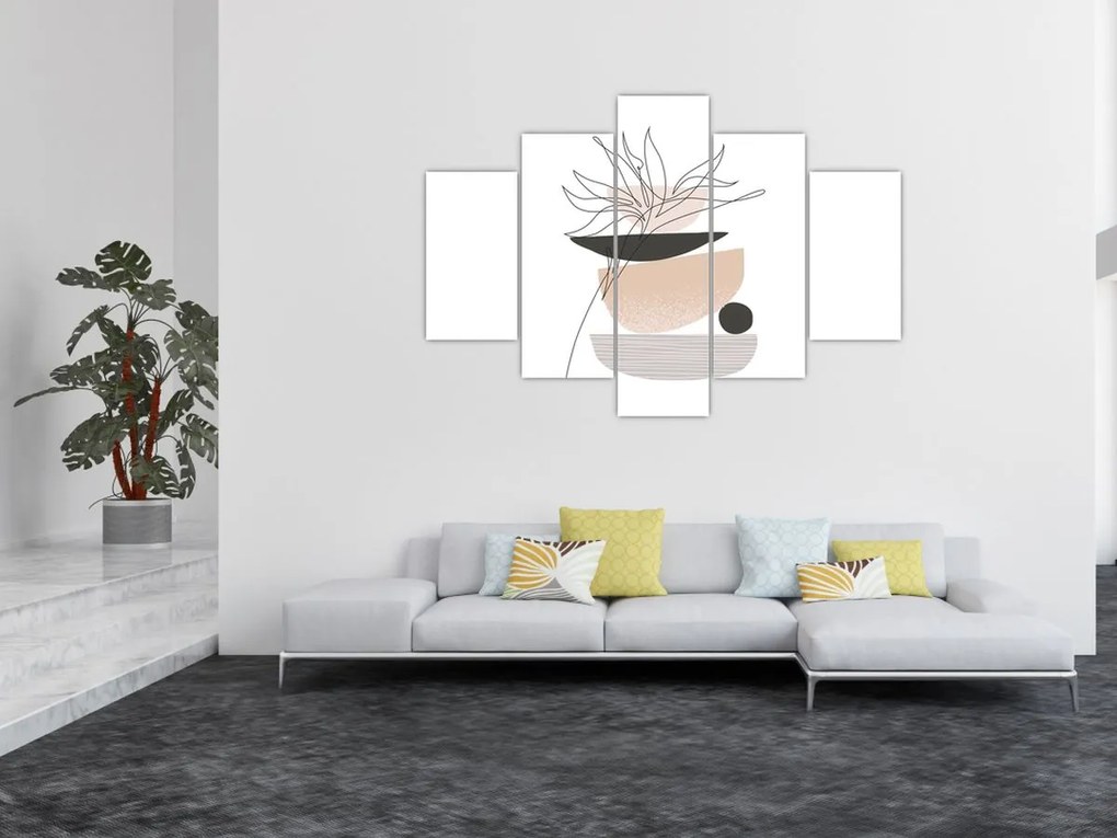 Obraz - Line art kvety N⁰1 (150x105 cm)