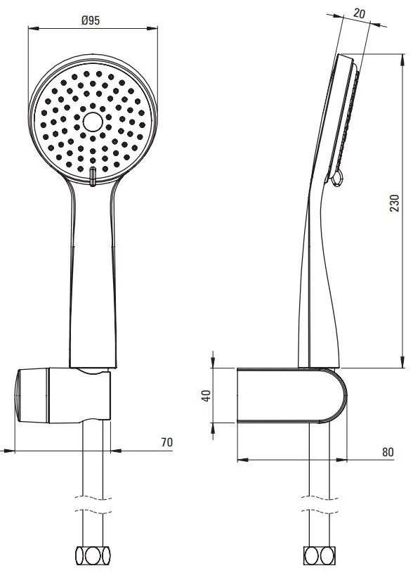 Deante Boro, sprchový set s držiakom ručnej sprchy, čierna, DEA-NER_N41K