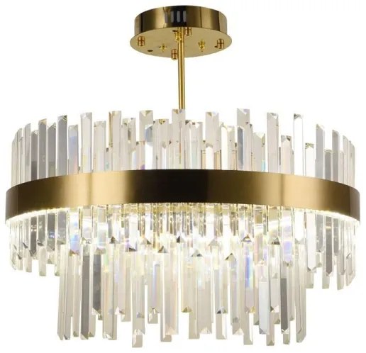 LED Stmievateľný luster na tyči LED/80W/230V 3000-6500K zlatá + diaľkové ovládanie