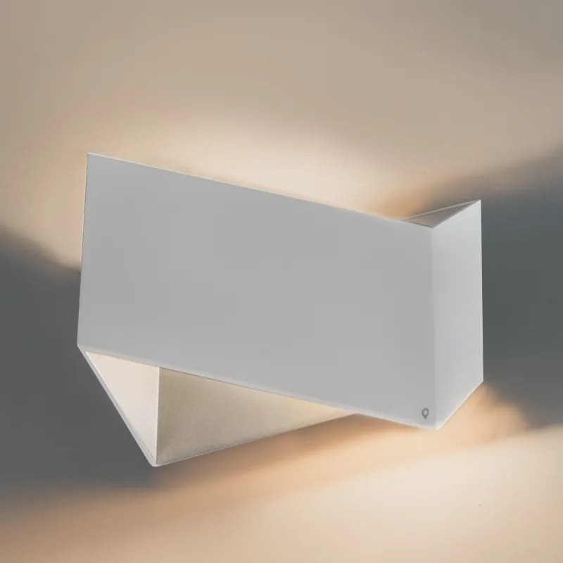 Dizajnová nástenná lampa biela - Fold