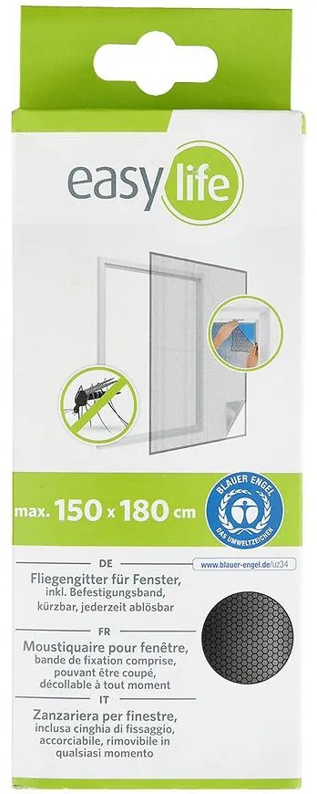 Okenná moskytiéra 150x180 cm čierna