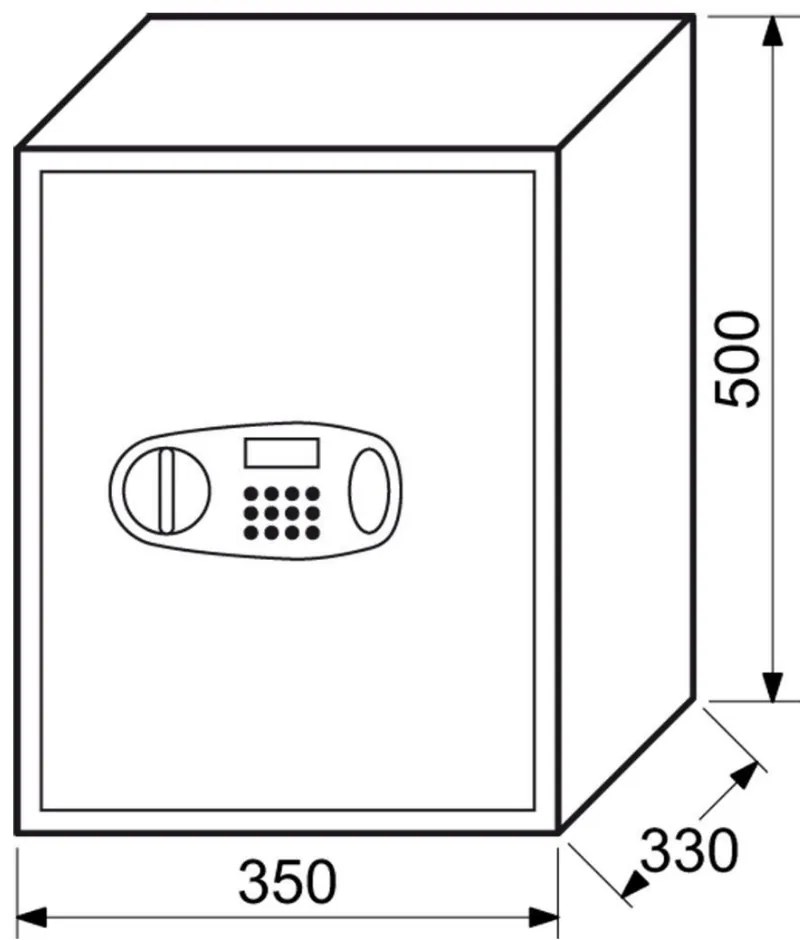 Nábytkový sejf RS 50, s elektrickým zámkom, sivá