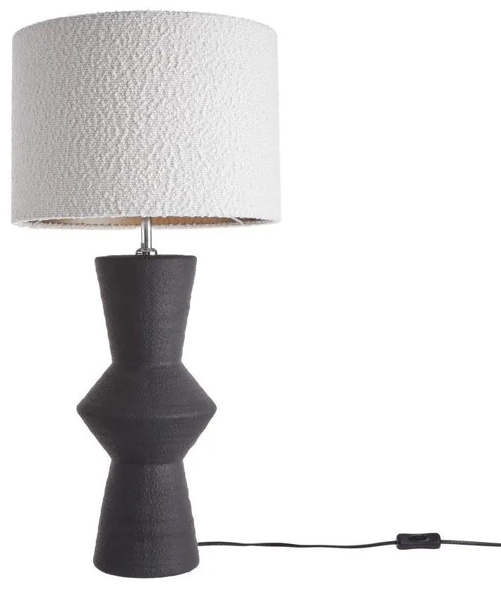 Butlers FREJA Stolná lampa s keramickým podstavcom 70 cm - čiernobiela