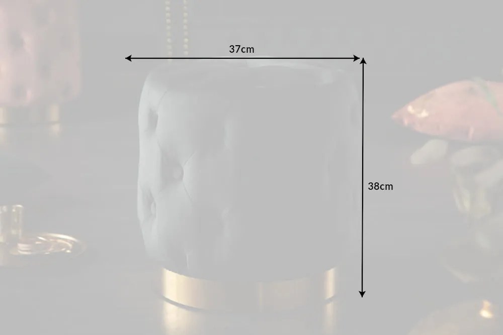 Taburetka moderná baroková 35cm čierne zlato