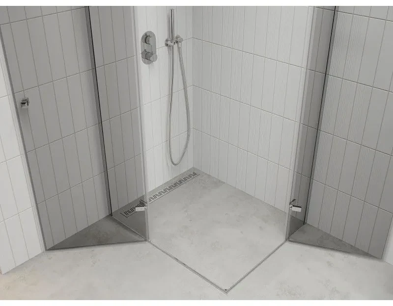 Mexen Roma Duo, sprchovací kút 80 (dvere) x 70 (dvere) cm, 6mm číre sklo, chrómový profil, 854-080-070-02-00