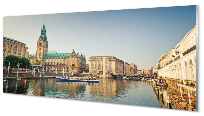 Obraz na akrylátovom skle Nemecko hamburg river katedrála 120x60 cm