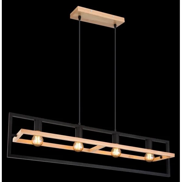 Globo 15575-4H - Luster na lanku ERICA 4xE27/40W/230V čierna/béžová