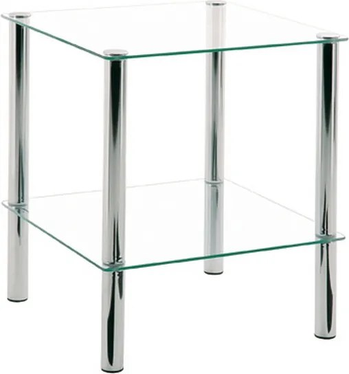 Prístavný stolík Erden, kov/sklo