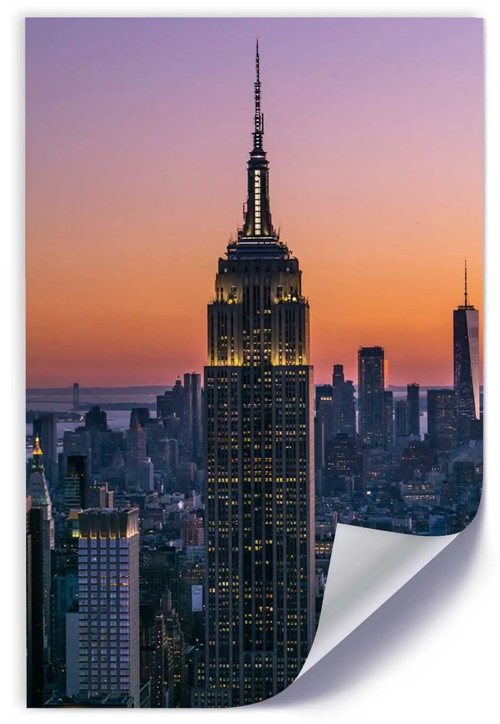 Gario Plagát Empire state building za súmraku Farba rámu: Bez rámu, Rozmery: 20 x 30 cm