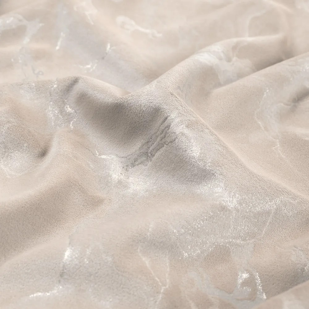 Biante Zamatový štvorcový obrus Isabela IBL-018 Zlatý/dymový mramor na púdrovo béžovom 40x40 cm