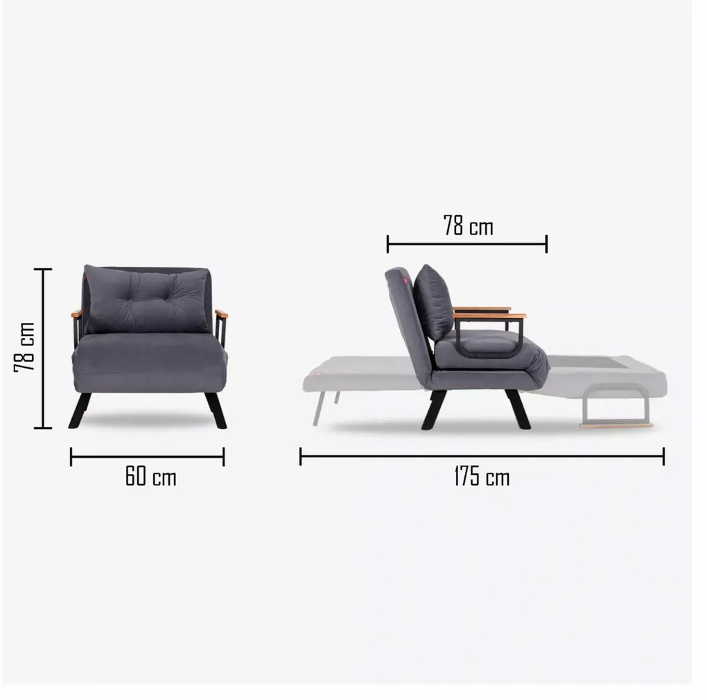 Rozkladacie kreslo Sando 60 cm krémové